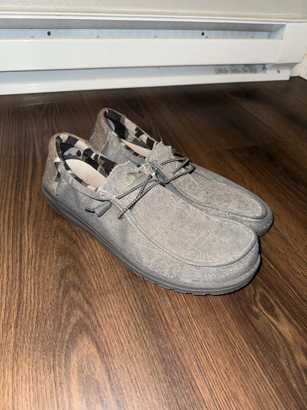 Hey Dude Wally Size 14 Grey Camo Loafers